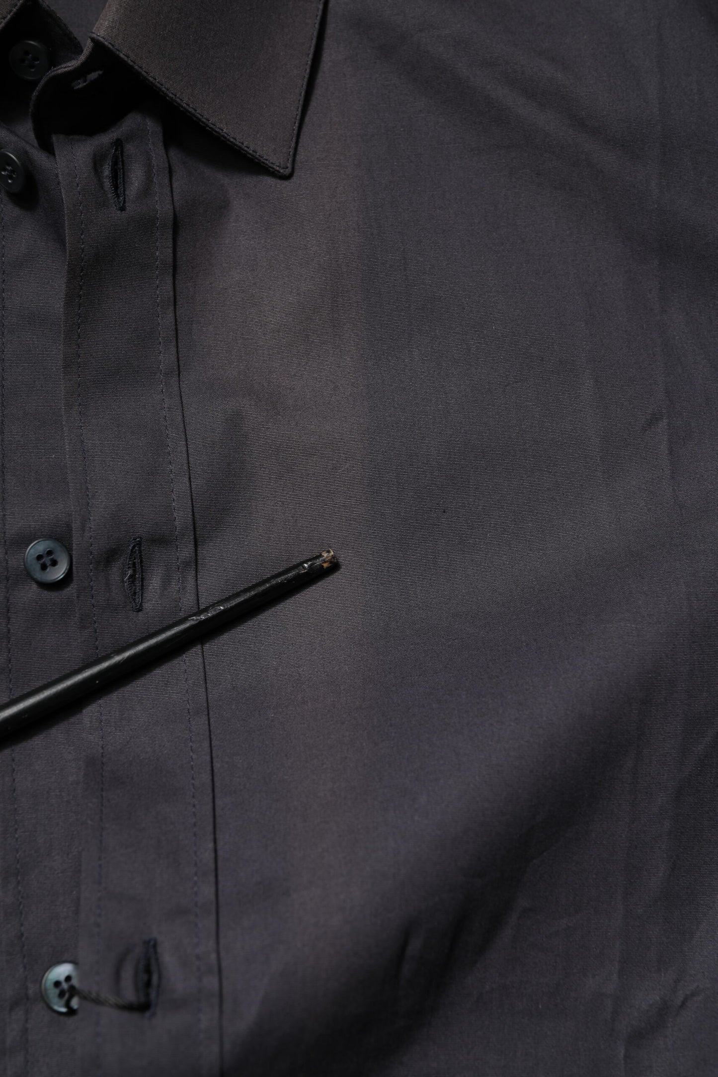 Dolce &amp; Gabbana – Blaues, goldfarbenes Langarm-Hemd aus Baumwolle