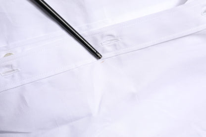 Dolce &amp; Gabbana – Weißes, langärmliges, formelles Hemd aus Baumwolle in GOLD