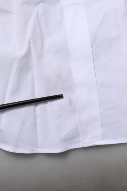 Dolce &amp; Gabbana – Weißes, langärmliges, formelles Hemd aus Baumwolle in GOLD