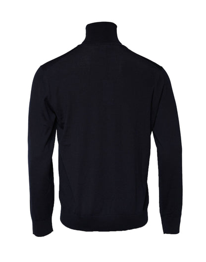 Dolce &amp; Gabbana, blauer Pullover mit Rollkragen und langen Ärmeln