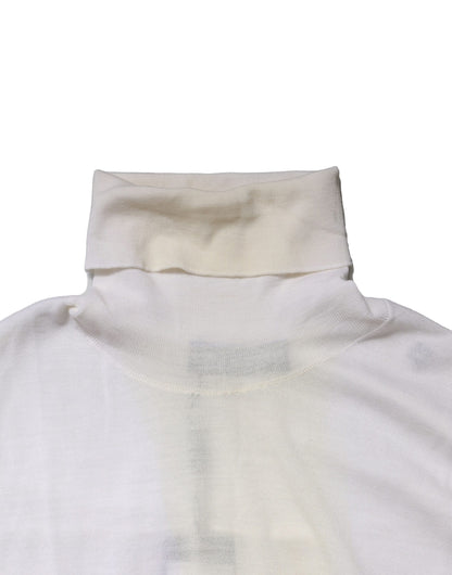 Dolce &amp; Gabbana Weißer Rollkragenpullover aus Wolle für Herren