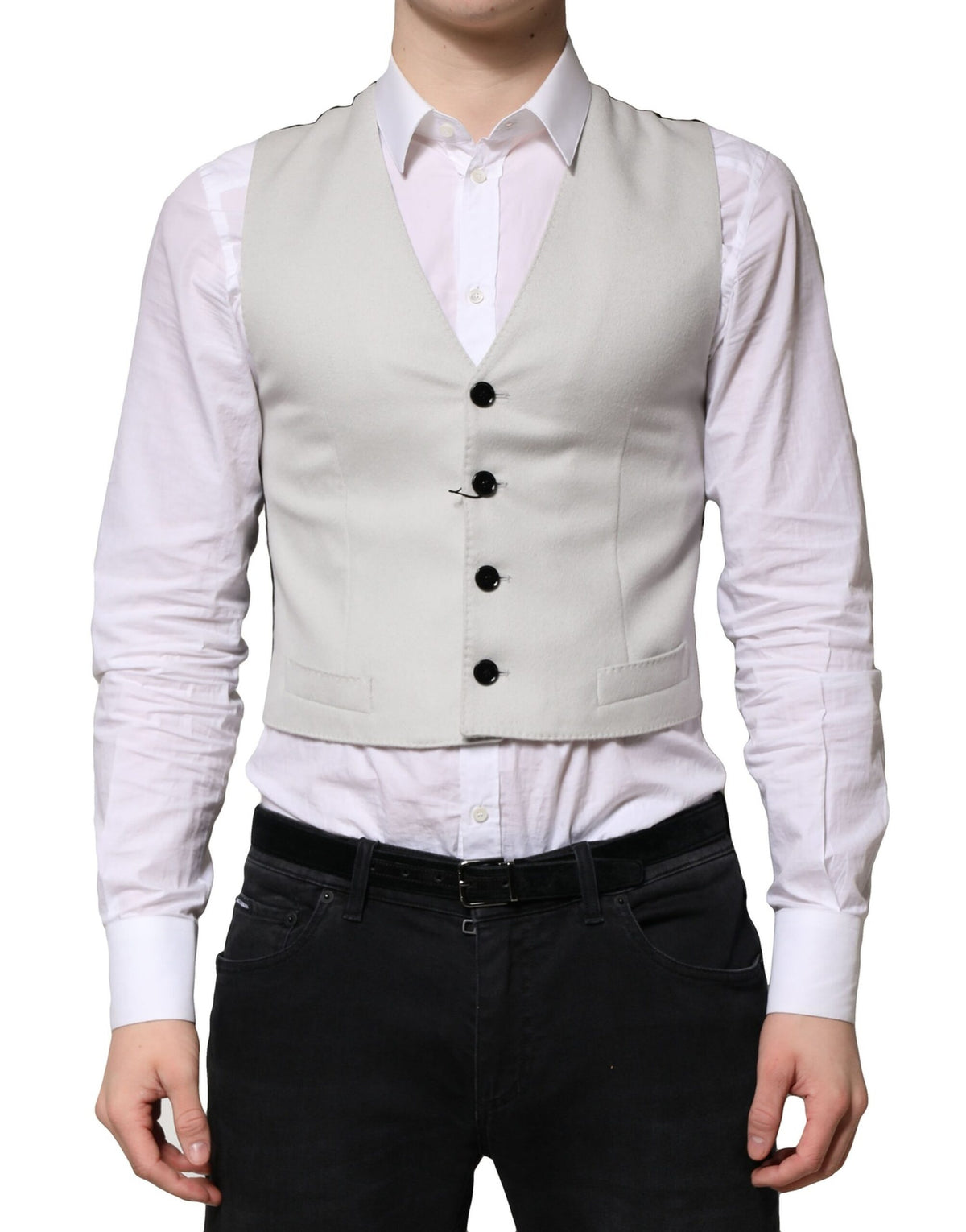 Dolce &amp; Gabbana Graue Wollweste für formelle Herren