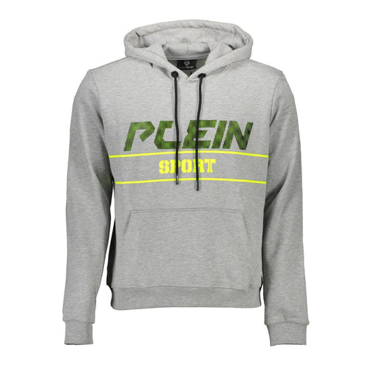 Plein Sport Grauer Baumwoll-Kapuzenpullover für Herren