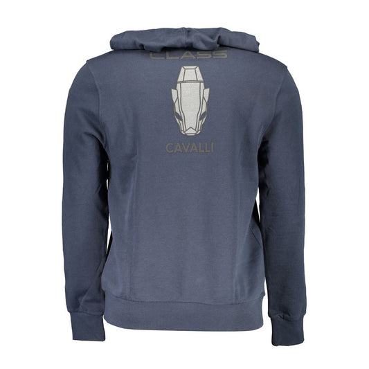 Cavalli Class Blauer Baumwollpullover für Herren