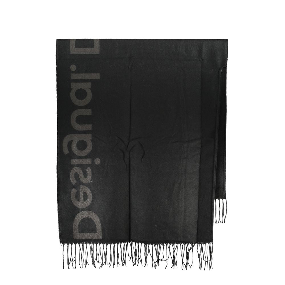 Desigual – Schicker Poncho mit Kontrastdetails in zeitlosem Schwarz