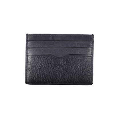 Tommy Hilfiger – Elegantes Kartenetui aus blauem Leder mit Kontrastdetails