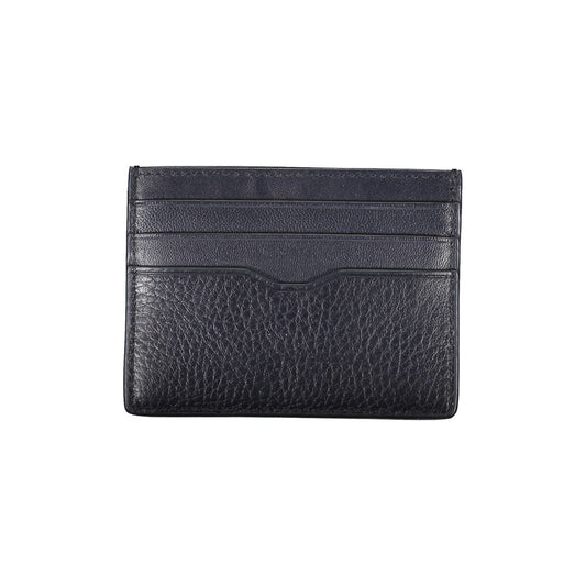 Tommy Hilfiger – Elegantes Kartenetui aus blauem Leder mit Kontrastdetails