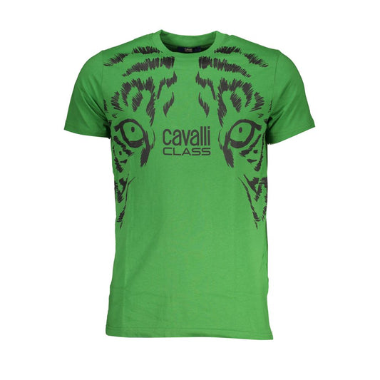 Grünes Baumwoll-T-Shirt der Cavalli Class