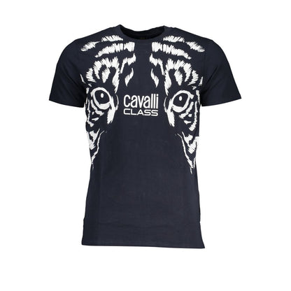 Blaues Baumwoll-T-Shirt der Cavalli Class