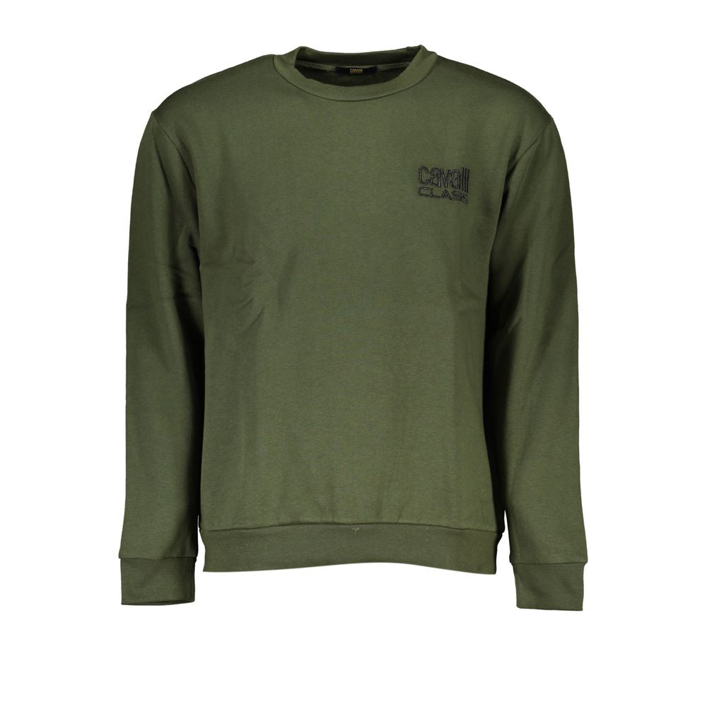 Cavalli Class Grüner Baumwollpullover für Herren
