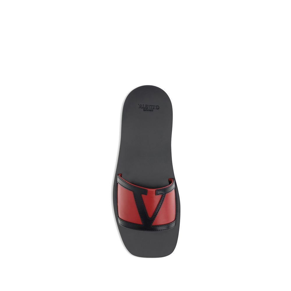Valentino Garavani Rote Kalbsleder-Sandalen Bos Taurus