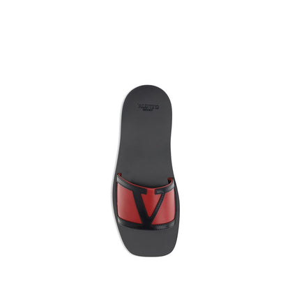 Valentino Garavani Rote Kalbsleder-Sandalen Bos Taurus