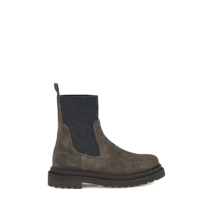 Brunello Cucinelli Braune Kalbsleder-Stiefeletten Modell Bos Taurus