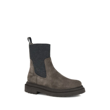 Brunello Cucinelli Braune Kalbsleder-Stiefeletten Modell Bos Taurus