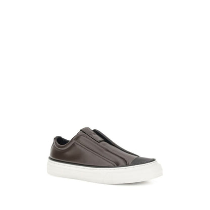Brunello Cucinelli Schwarze Gummi-Sneaker mit niedrigem Schaft