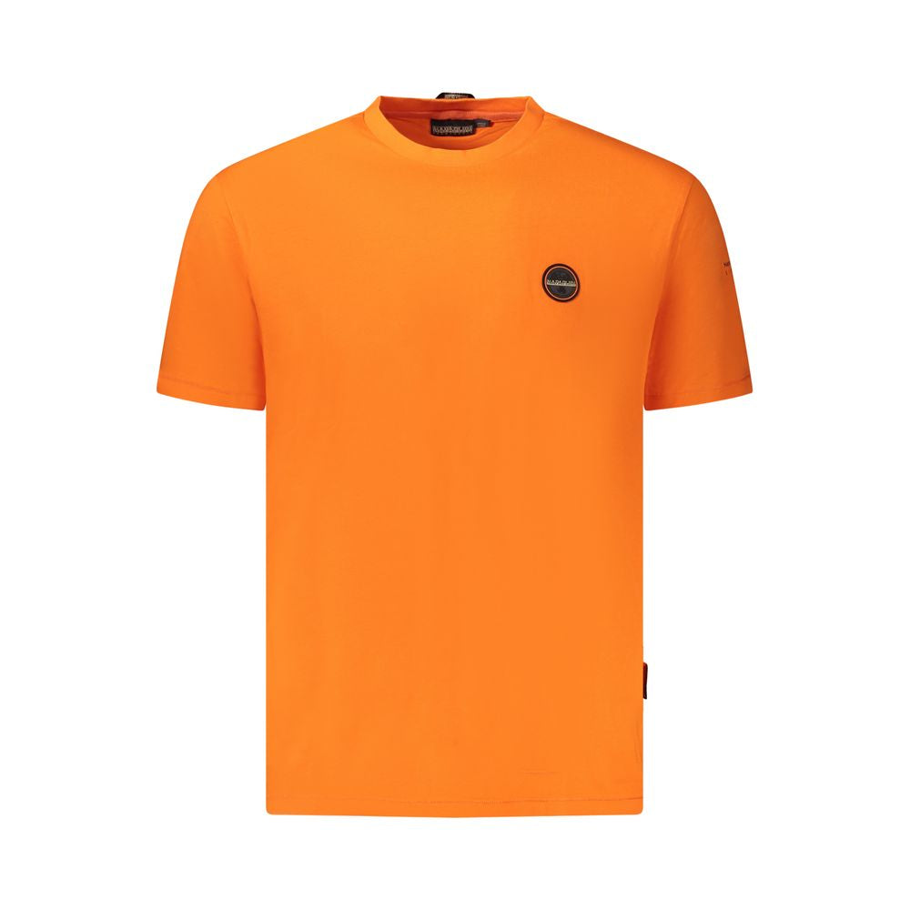 Napapijri Orangefarbenes Herren-T-Shirt aus Baumwolle