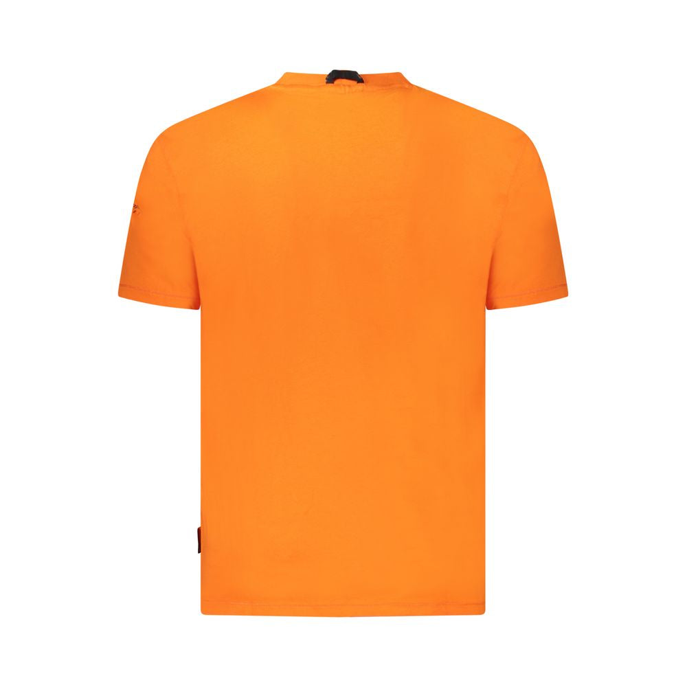 Napapijri Orangefarbenes Herren-T-Shirt aus Baumwolle