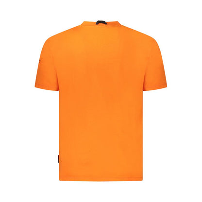 Napapijri Orangefarbenes Herren-T-Shirt aus Baumwolle