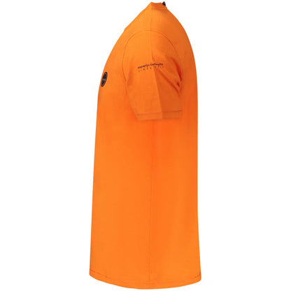Napapijri Orangefarbenes Herren-T-Shirt aus Baumwolle