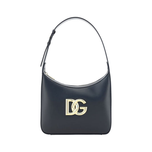 Dolce &amp; Gabbana Schultertasche aus schwarzem Kalbsleder (Bos Taurus)