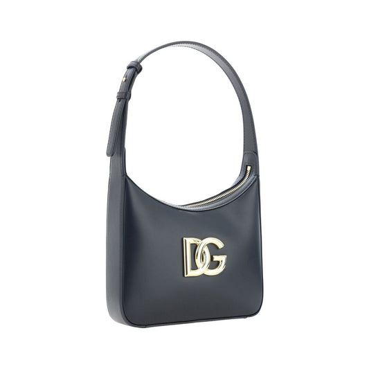 Dolce &amp; Gabbana Schultertasche aus schwarzem Kalbsleder (Bos Taurus)