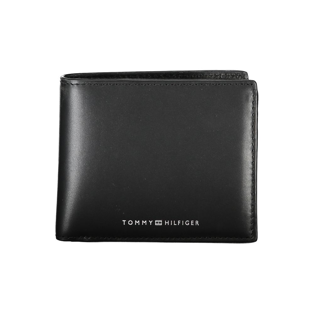 Tommy Hilfiger – Elegante schwarze Lederbrieftasche für den modernen Mann