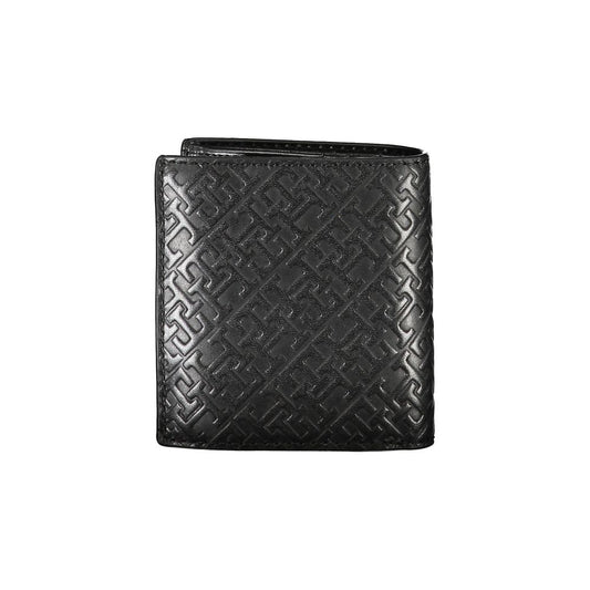 Tommy Hilfiger – Elegante schwarze Lederbrieftasche mit zwei Fächern