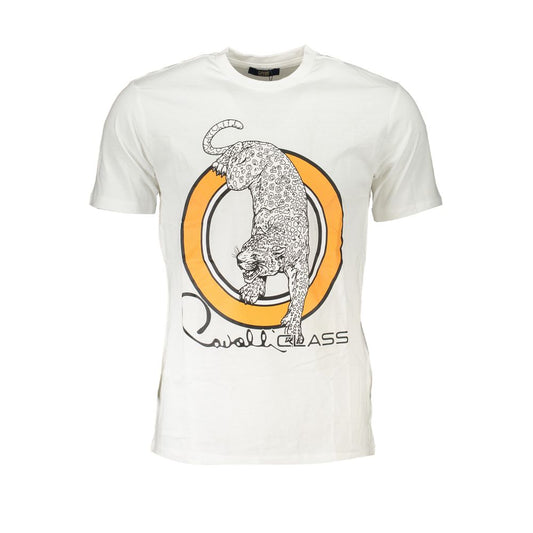 Weißes Baumwoll-T-Shirt der Cavalli Class