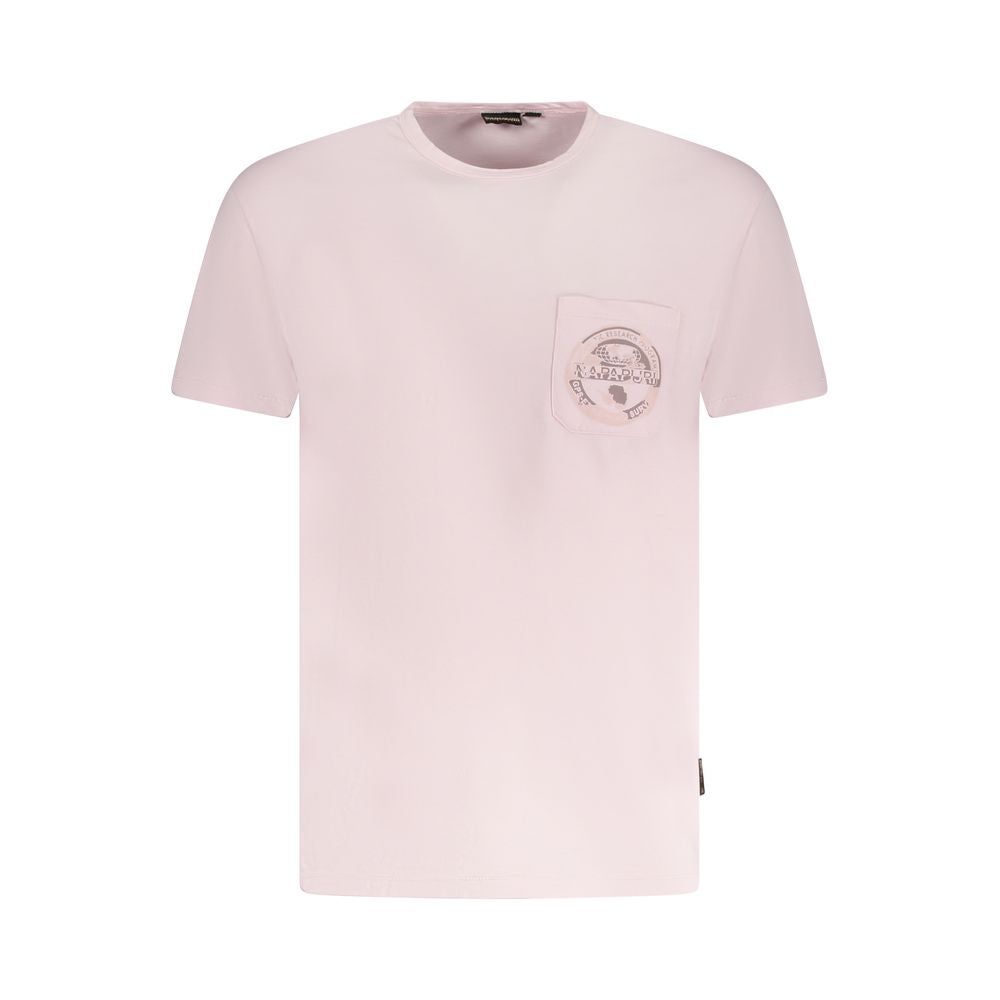 Napapijri Rosa Baumwoll-T-Shirt für Herren