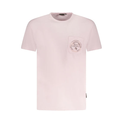 Napapijri Rosa Baumwoll-T-Shirt für Herren