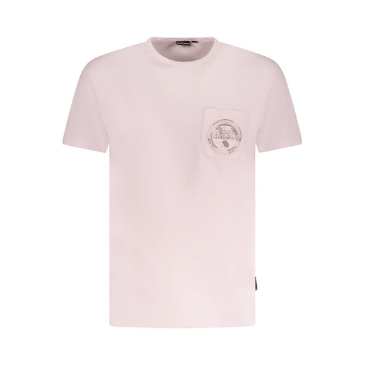 Napapijri Rosa Baumwoll-T-Shirt für Herren