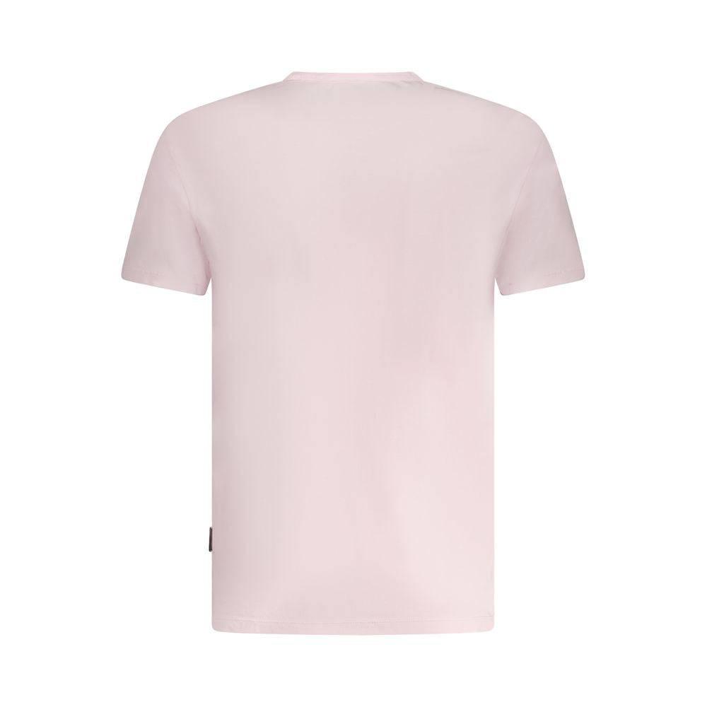 Napapijri Rosa Baumwoll-T-Shirt für Herren