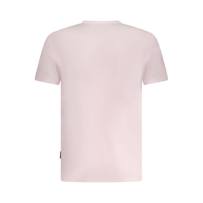 Napapijri Rosa Baumwoll-T-Shirt für Herren