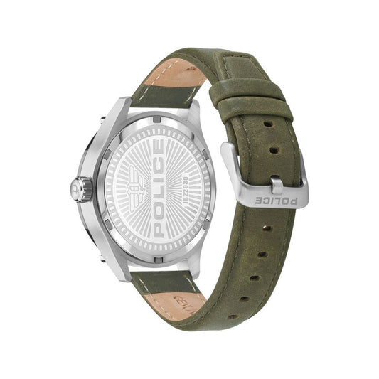 Grüne Lederuhr von Police