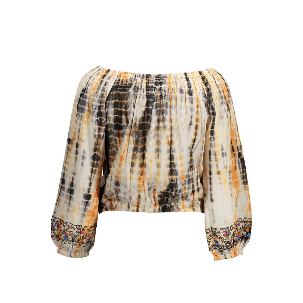 Desigual Beiges Baumwoll-T-Shirt für Damen