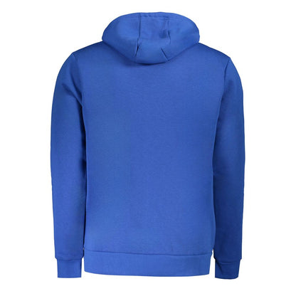 Norwegen 1963 Blauer Baumwollpullover für Herren mit Kapuze und Taschen
