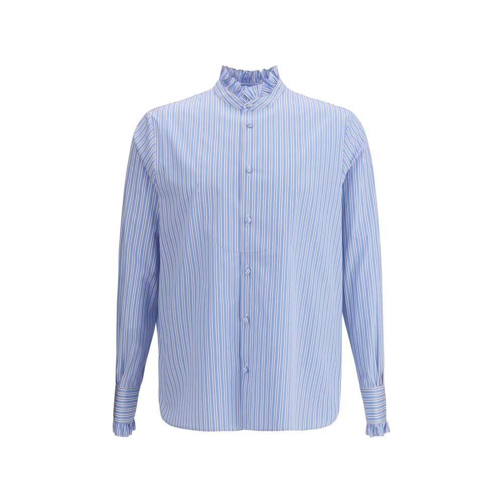 Valentino Hellblaues Baumwollhemd mit Muster