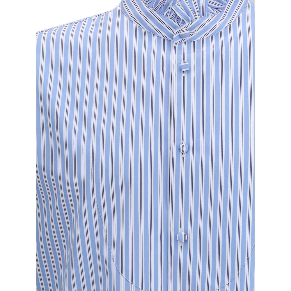 Valentino Hellblaues Baumwollhemd mit Muster
