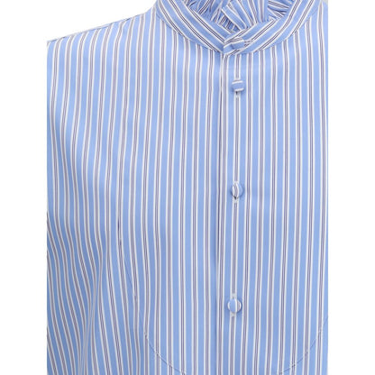 Valentino Hellblaues Baumwollhemd mit Muster