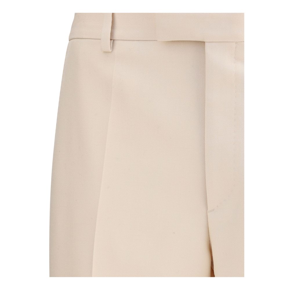 Valentino Wollhose aus cremefarbenem Fleece