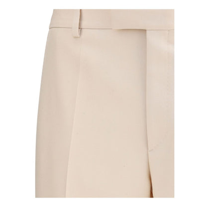 Valentino Wollhose aus cremefarbenem Fleece