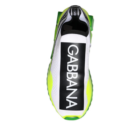 Dolce &amp; Gabbana Weiß Gelb Slip On Sorrento Sneakers Schuhe