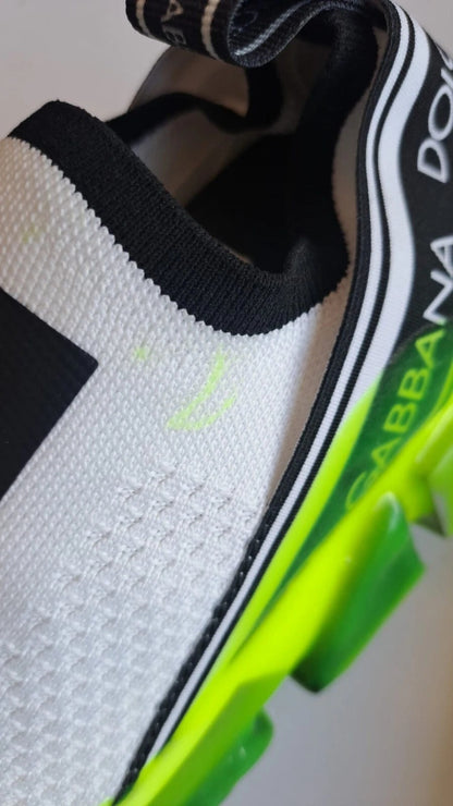 Dolce &amp; Gabbana Weiß Gelb Slip On Sorrento Sneakers Schuhe