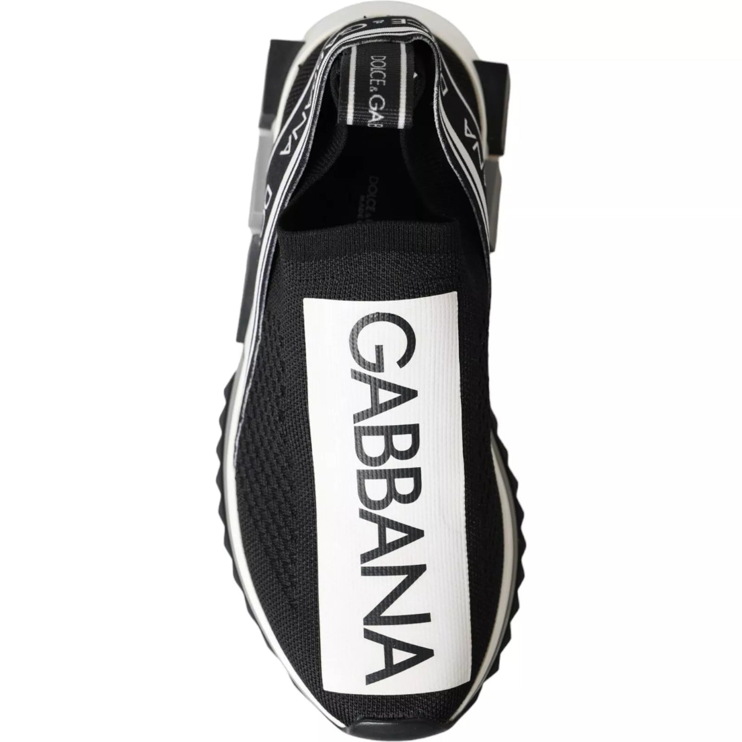 Dolce &amp; Gabbana Schwarz Weiß Slip On Sorrento Sneakers Schuhe