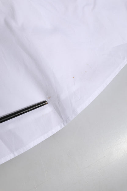 Dolce &amp; Gabbana – Weißes, goldfarbenes, formelles Hemd aus Baumwolle mit kurzen Ärmeln