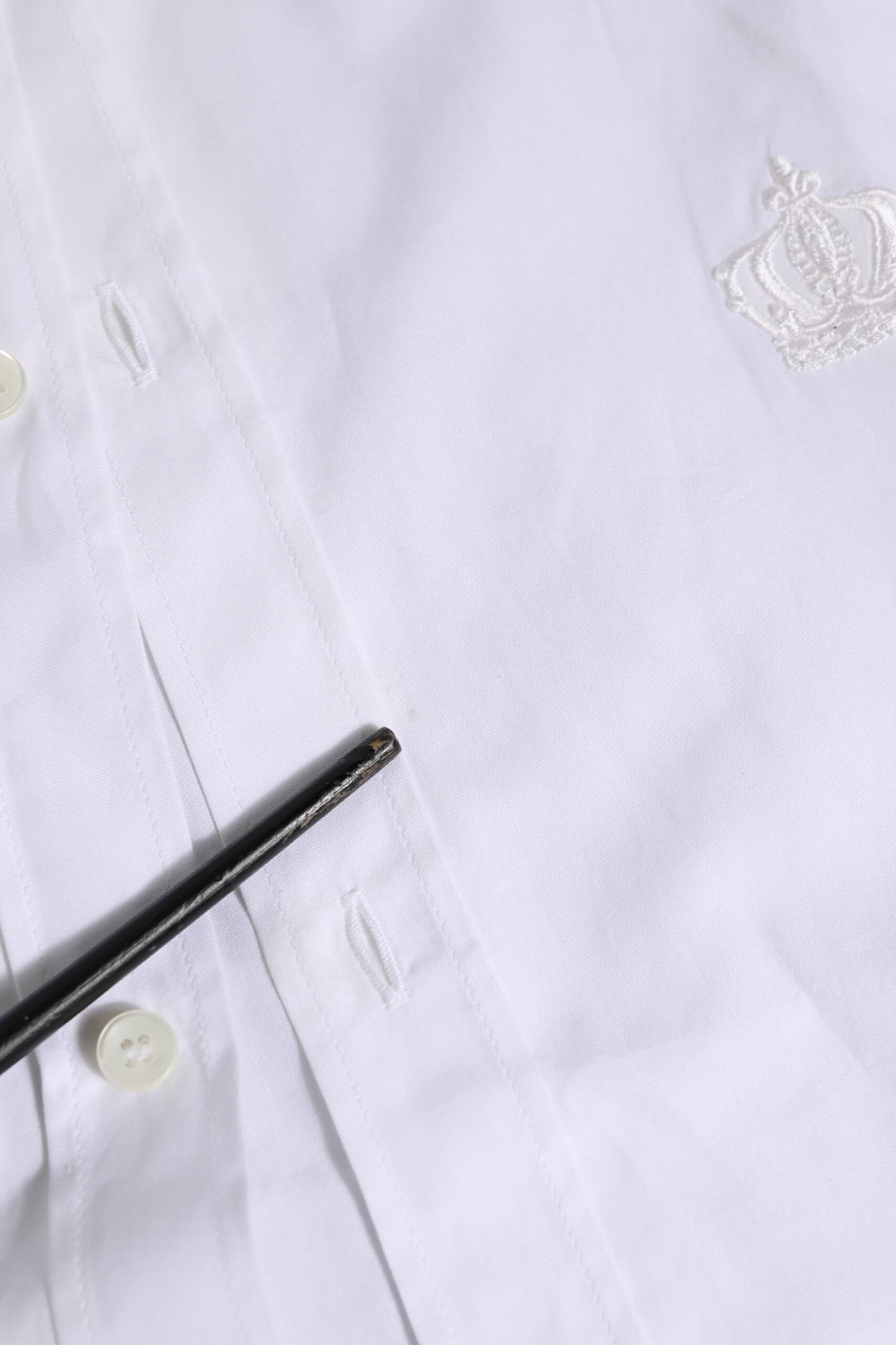 Dolce & Gabbana White Cotton GOLD Long Sleeves Formal Shirt