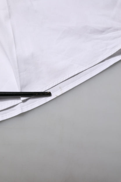 Dolce &amp; Gabbana – Weißes, langärmliges, formelles Hemd aus Baumwolle in GOLD