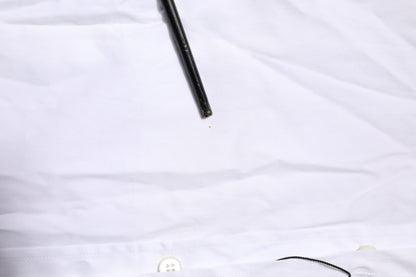 Dolce &amp; Gabbana – Weißes, langärmliges, formelles Hemd aus Baumwolle in GOLD