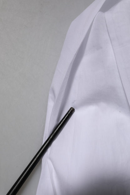 Dolce &amp; Gabbana – Weißes, langärmliges, formelles Hemd aus Baumwolle in GOLD