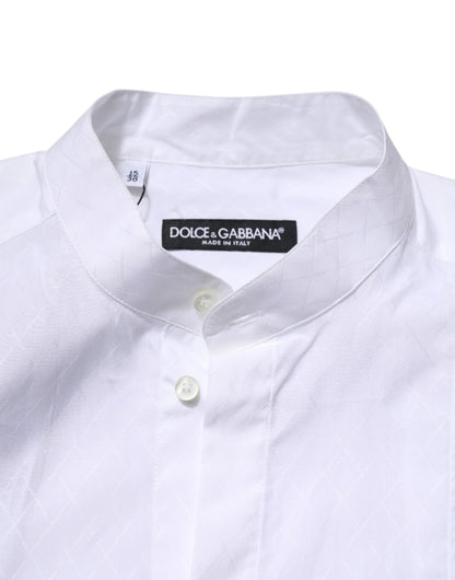 Dolce & Gabbana White Cotton Slim Long Sleeves Formal Shirt